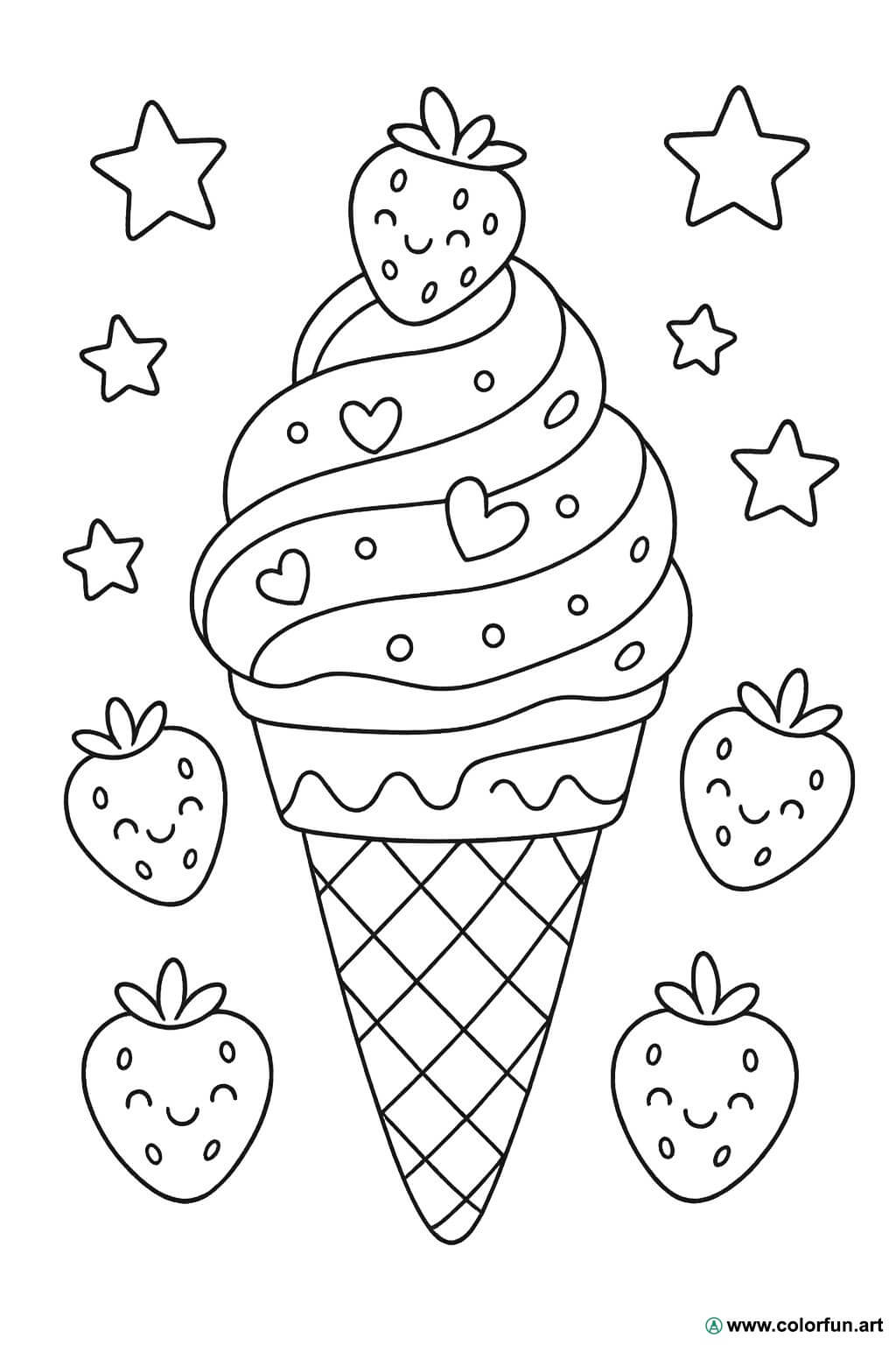 Desenhos para colorir do sorvete de morango Para Baixar ou Imprimir ...