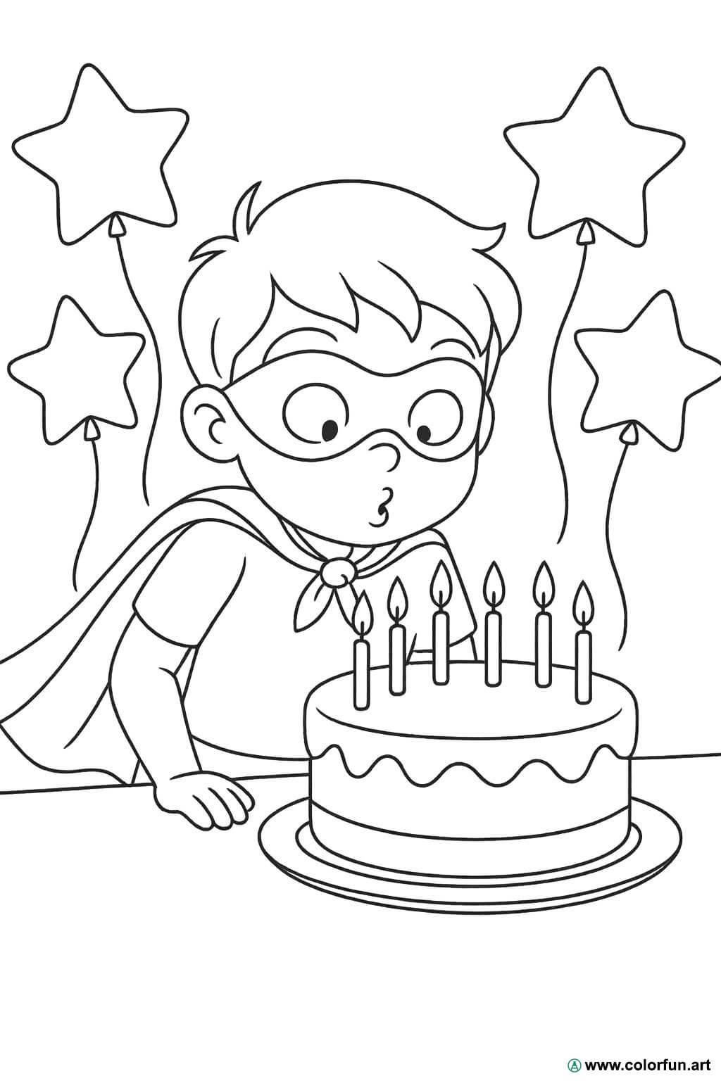 Coloriage pour un anniversaire de 9 ans sur le thème des super-héros à ...