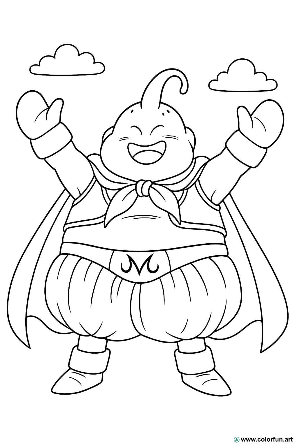 Desenhos para colorir de Dragon Ball Z: Majin Buu Para Baixar ou Imprimir  gratuitamente, image size:1024x1536