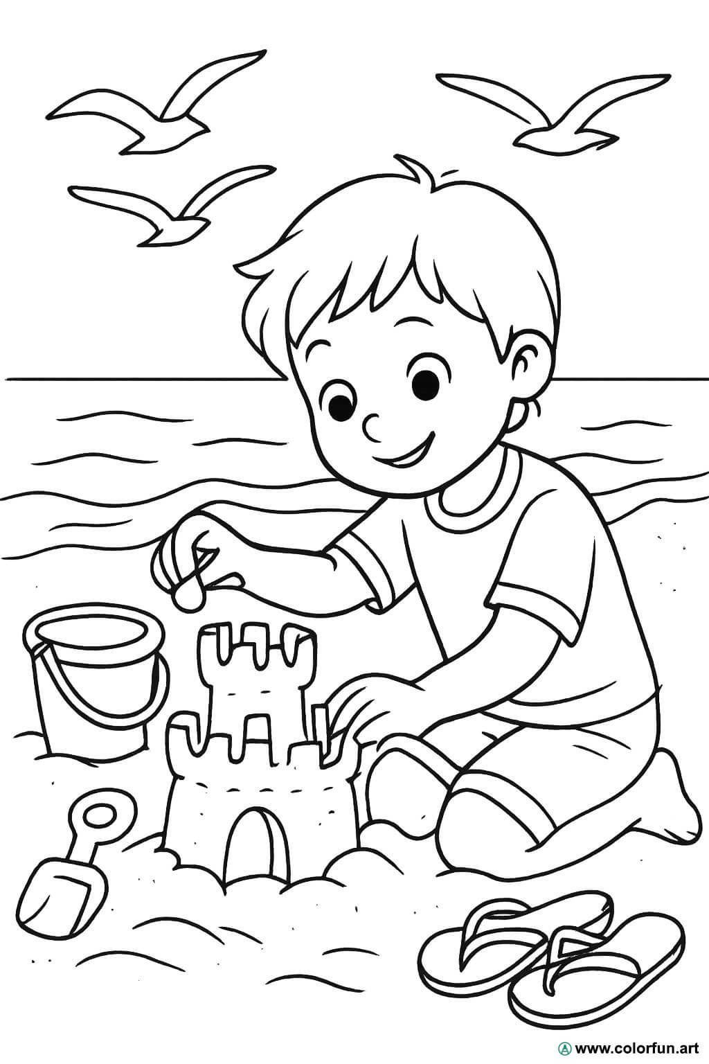 Coloriages De Plage Pour Enfants Coloriages De Plage Pour Enfants