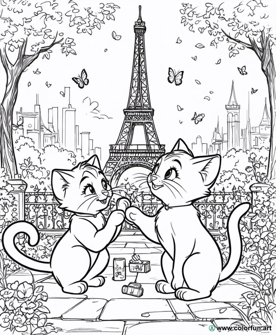 Disney's Aristocats coloring page: adventures to color Download or