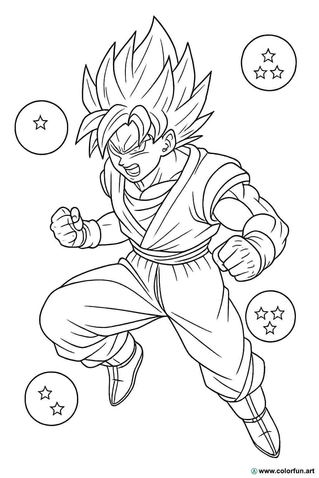 Coloriage De Dragon Ball Z En Manga T l charger Ou Imprimer 