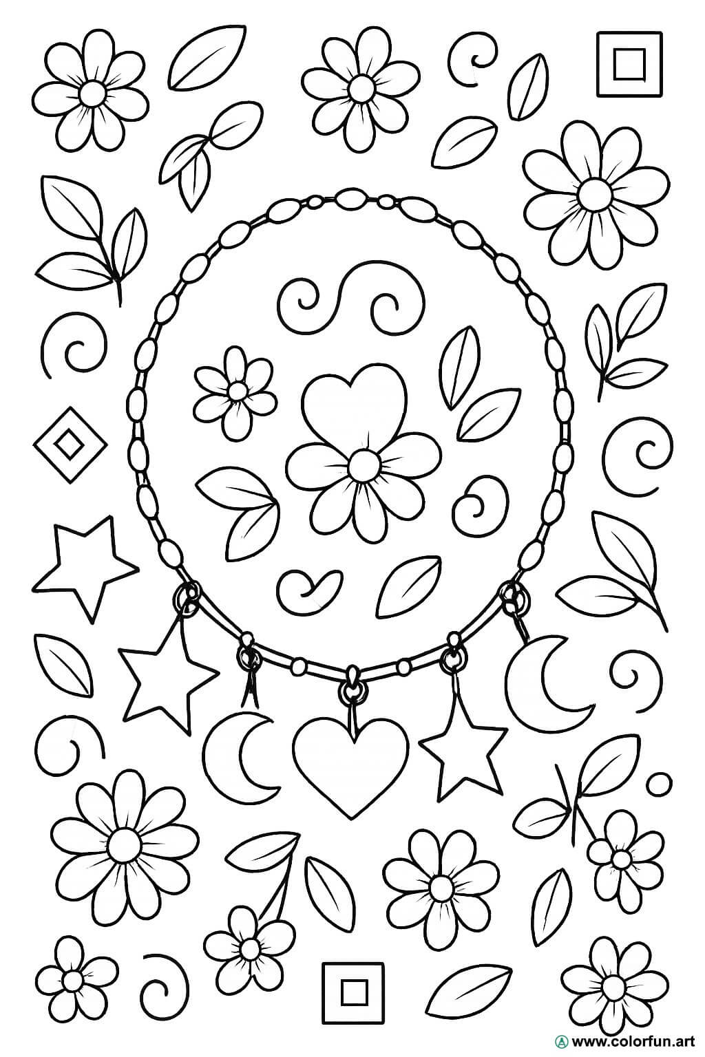 Jewelry and pattern coloring page Download or Print for free