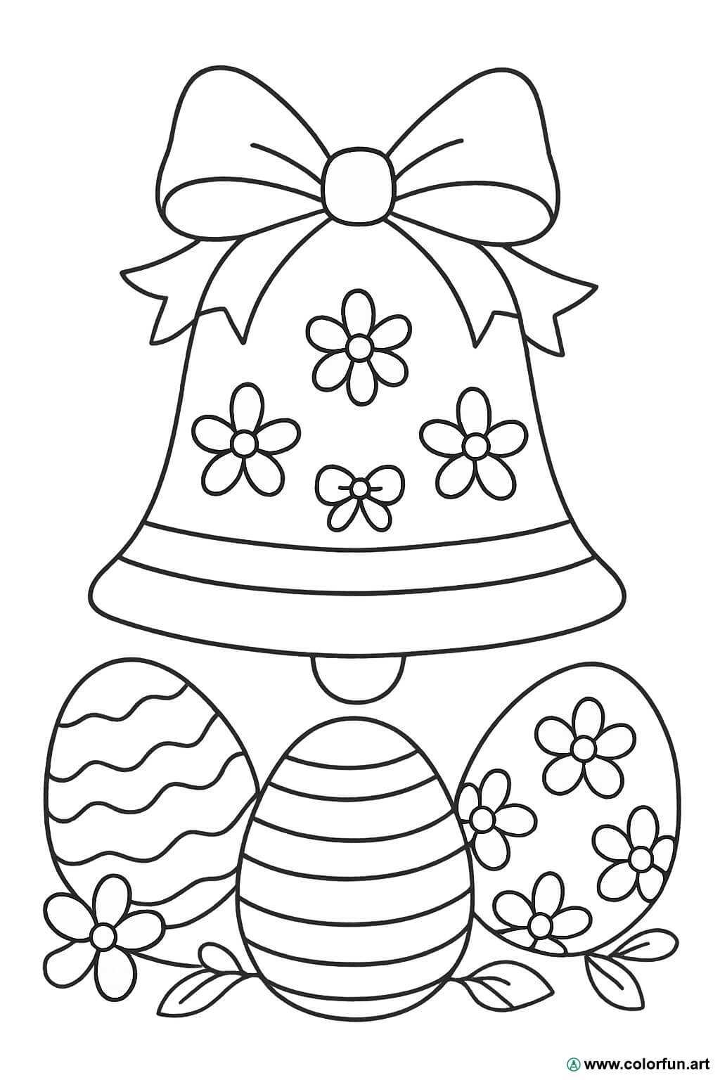 Coloriage d'une mignonne cloche de Pâques à Télécharger ou à Imprimer ...