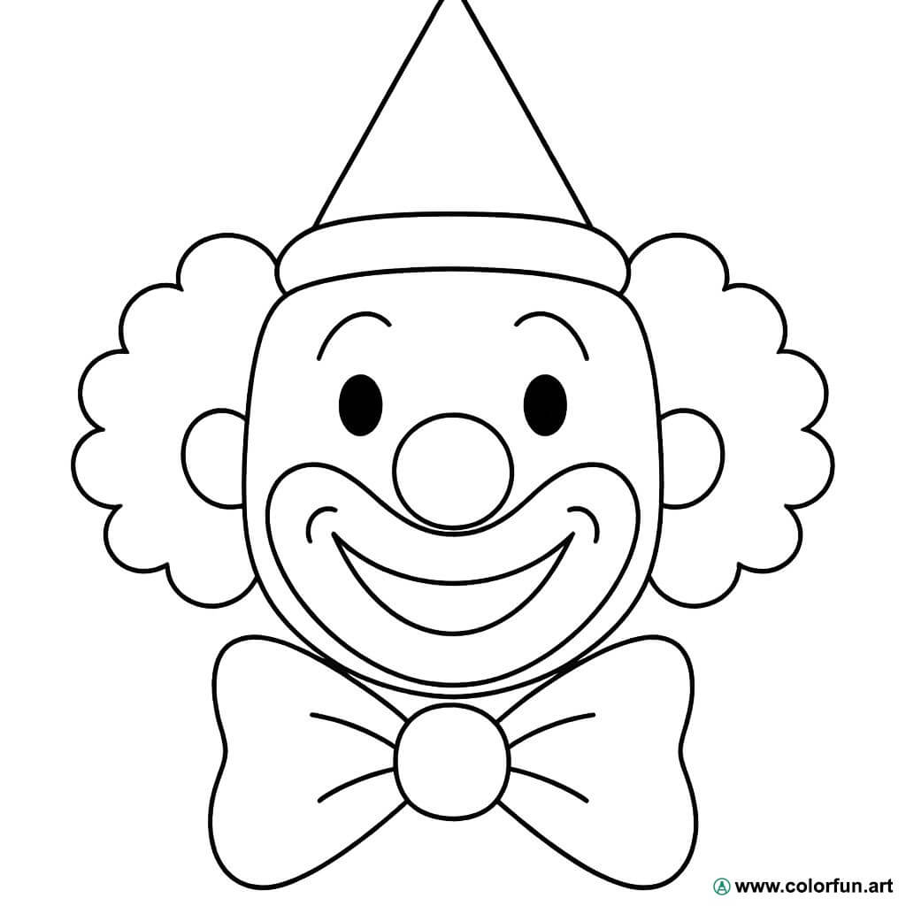 Desenhos para colorir de uma cabeça de palhaço simples Para Baixar ou ...