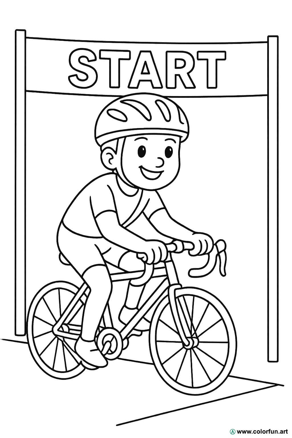 kolorowanka: start kolarza