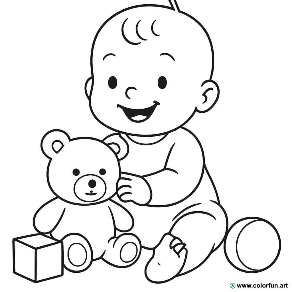 Coloriage D un B b Humain Souriant T l charger Ou Imprimer 