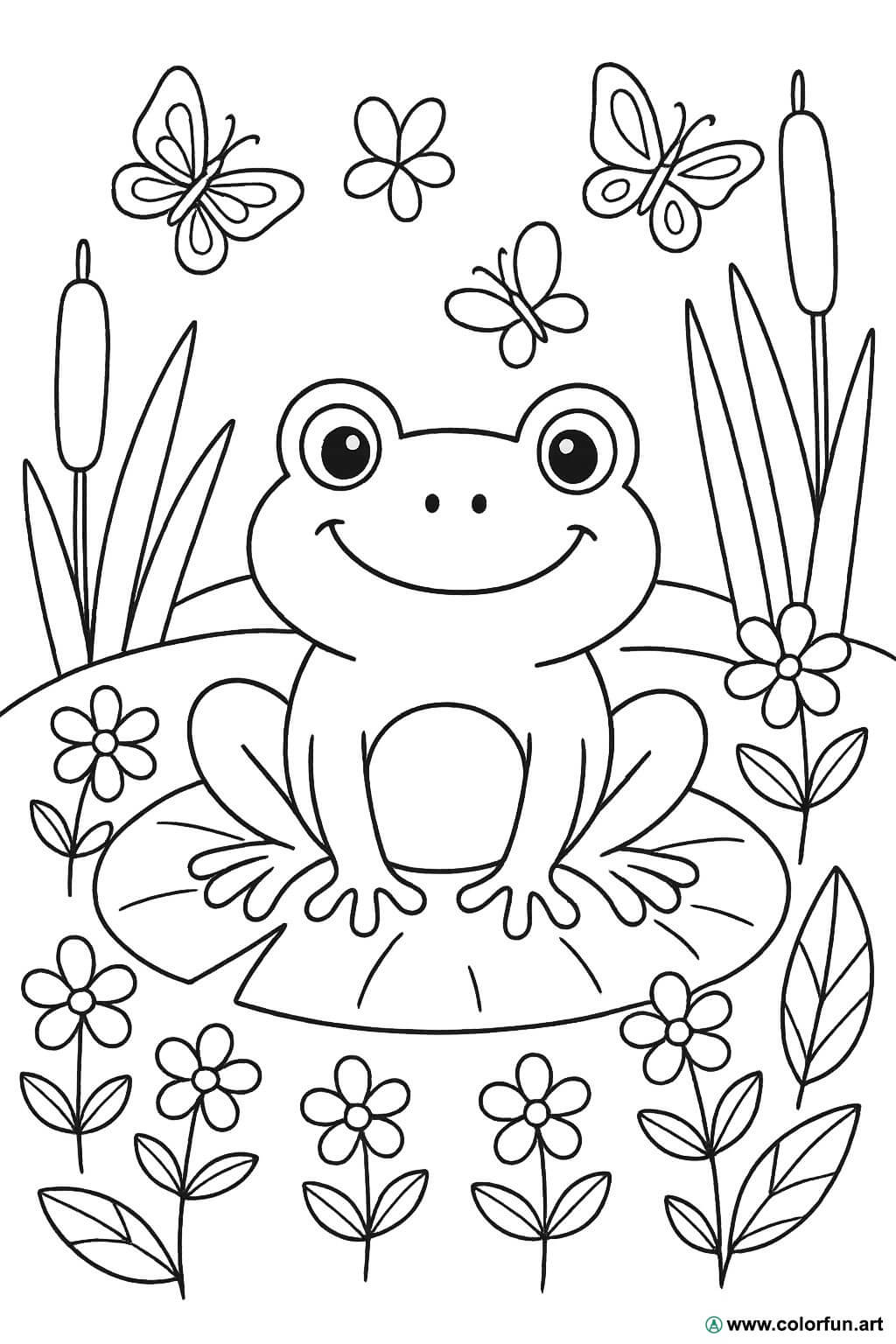 Desenhos para colorir de rã no jardim Para Baixar ou Imprimir gratuitamente, image size:1024x1536
