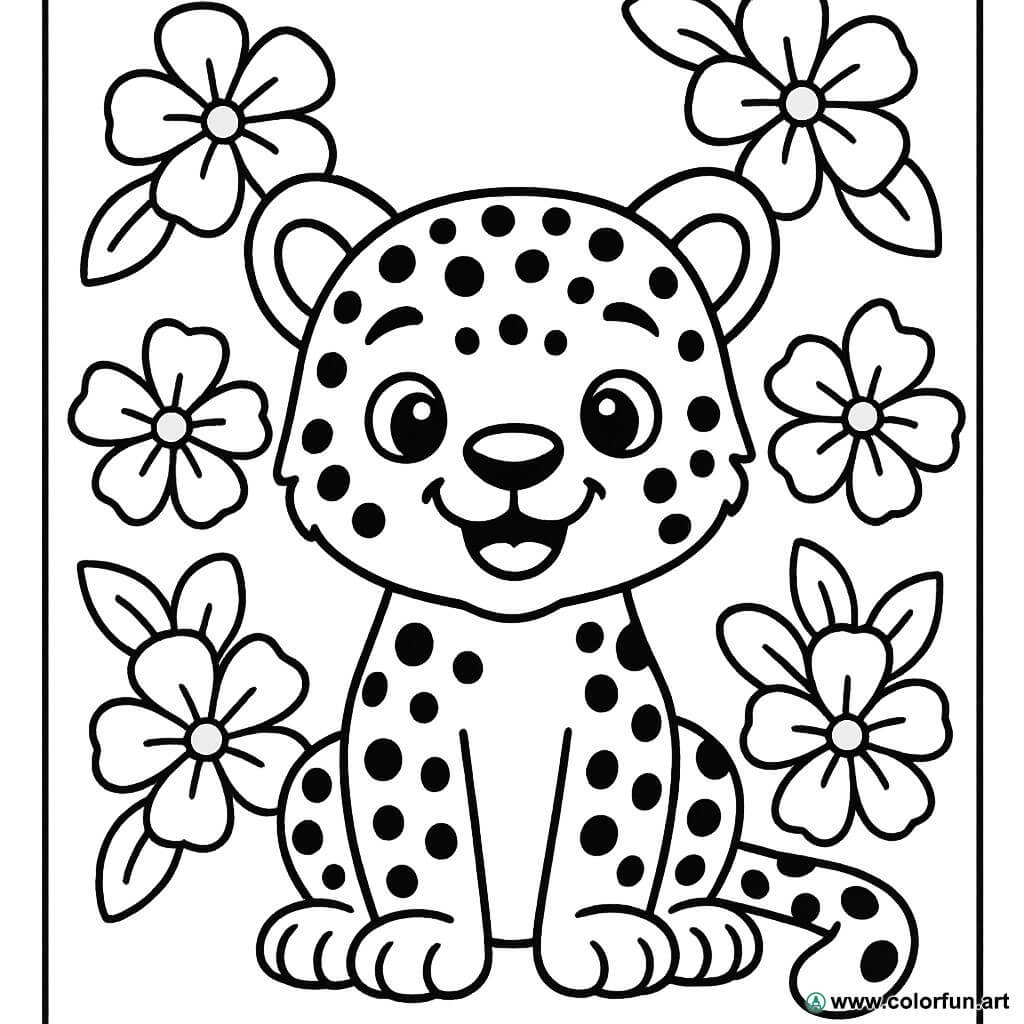 Desenhos para colorir de leopardo em 3D Para Baixar ou Imprimir  gratuitamente, image size:1024x1024