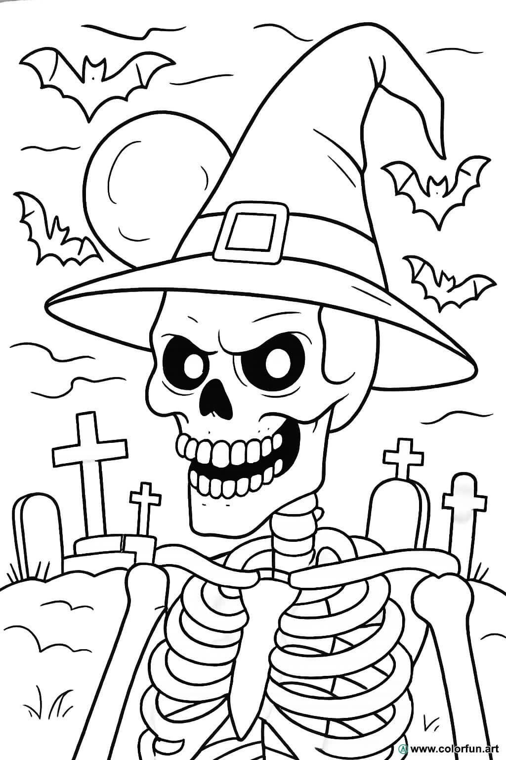 Coloriage de squelettes qui fait peur à Télécharger ou à Imprimer ...