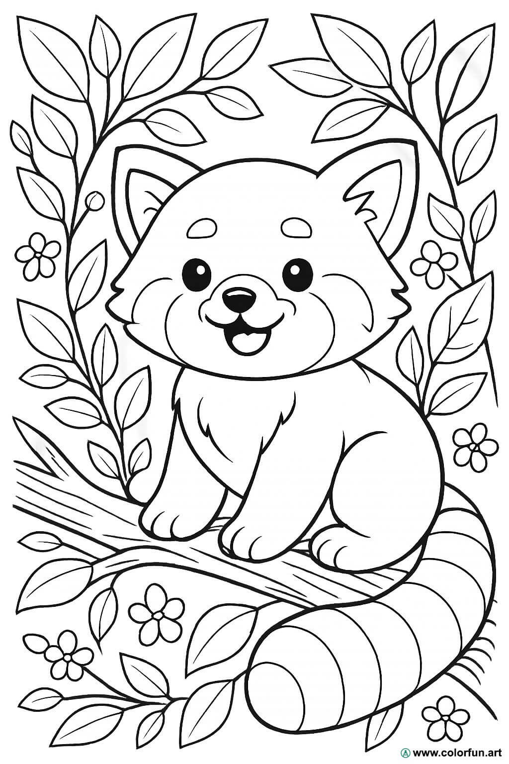 Coloriages Panda Roux Images De Dessin Panda Roux A Colorier