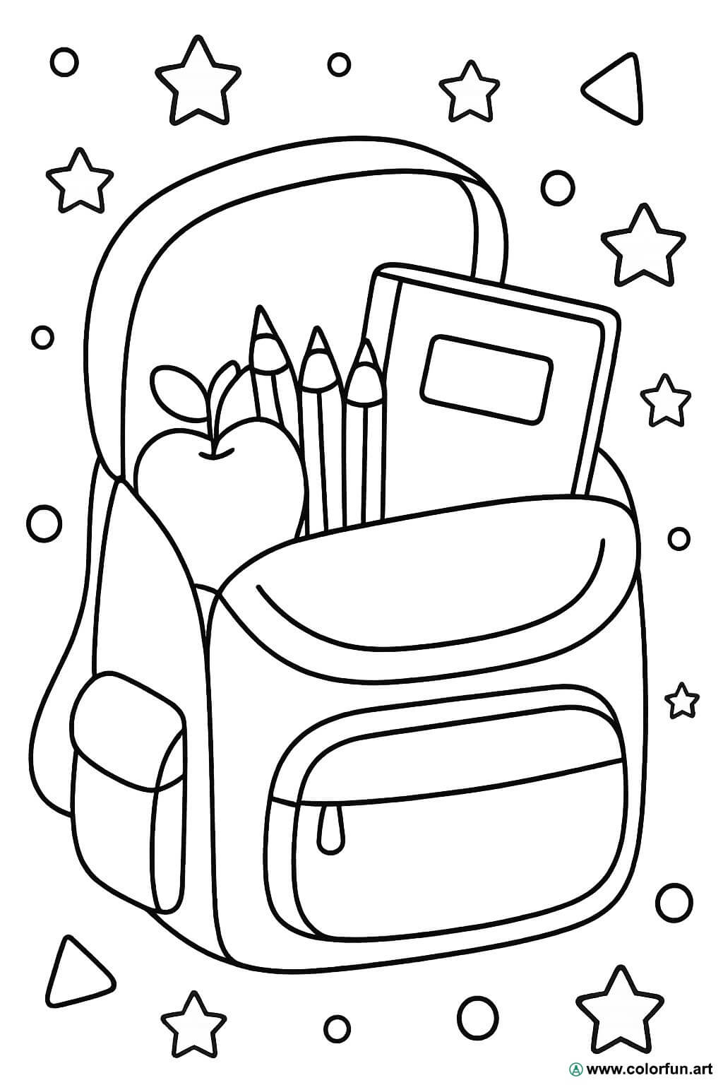 Disegno da colorare per il cartella dei bambini Scarica o Stampa  gratuitamente, image size:1024x1536