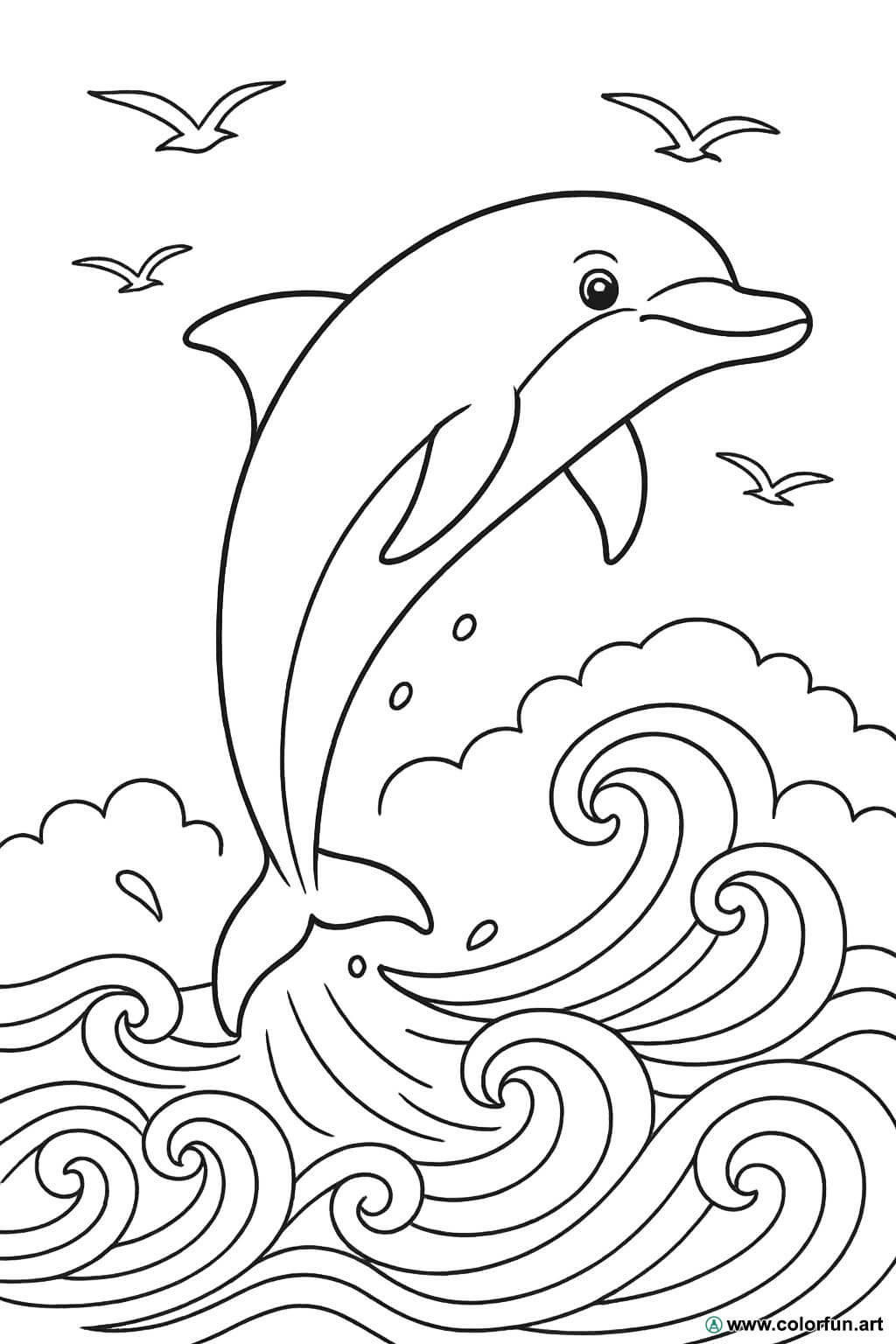 kolorowanka realistyczny delfin