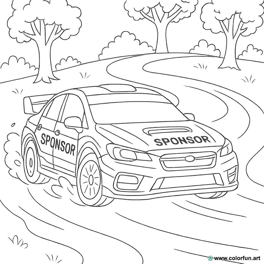 Planșă de colorat cu mașini de raliu de desenat Descărcați sau tipăriți ...