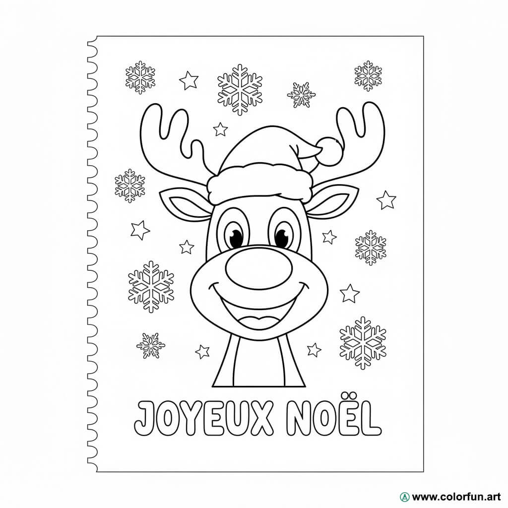 Christmas coloring page: reindeer drawing Download or Print for free