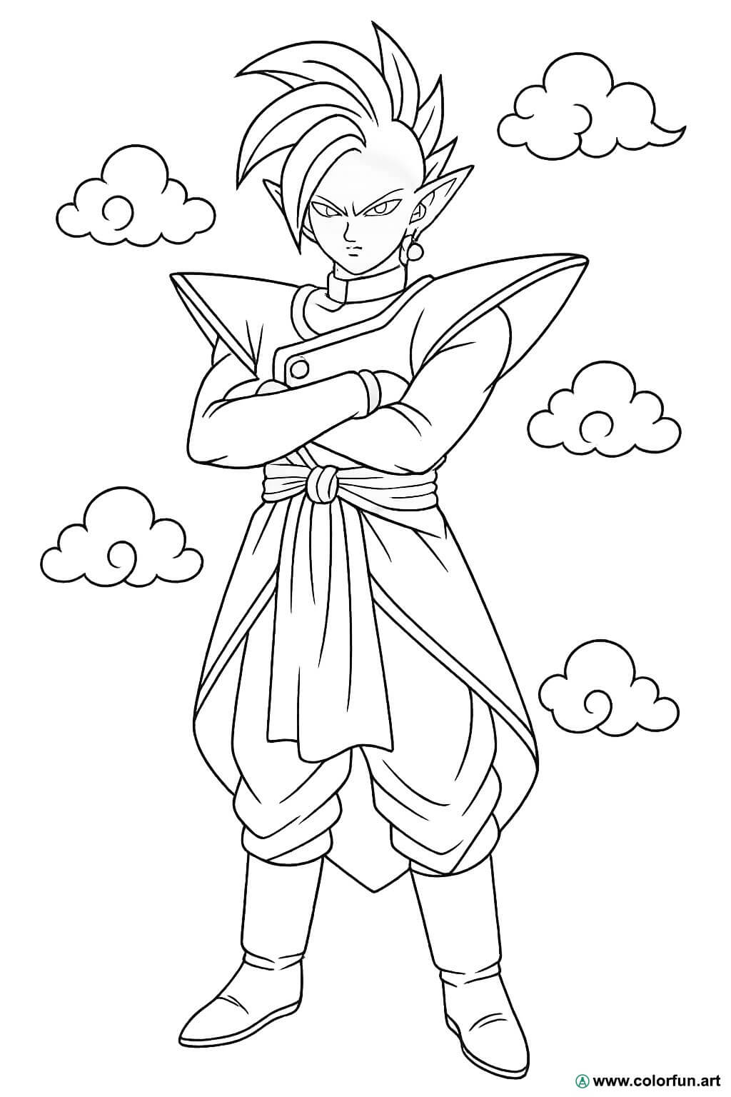 Desenhos para colorir de Dragon Ball Z: Zamasu Para Baixar ou Imprimir  gratuitamente, image size:1024x1536