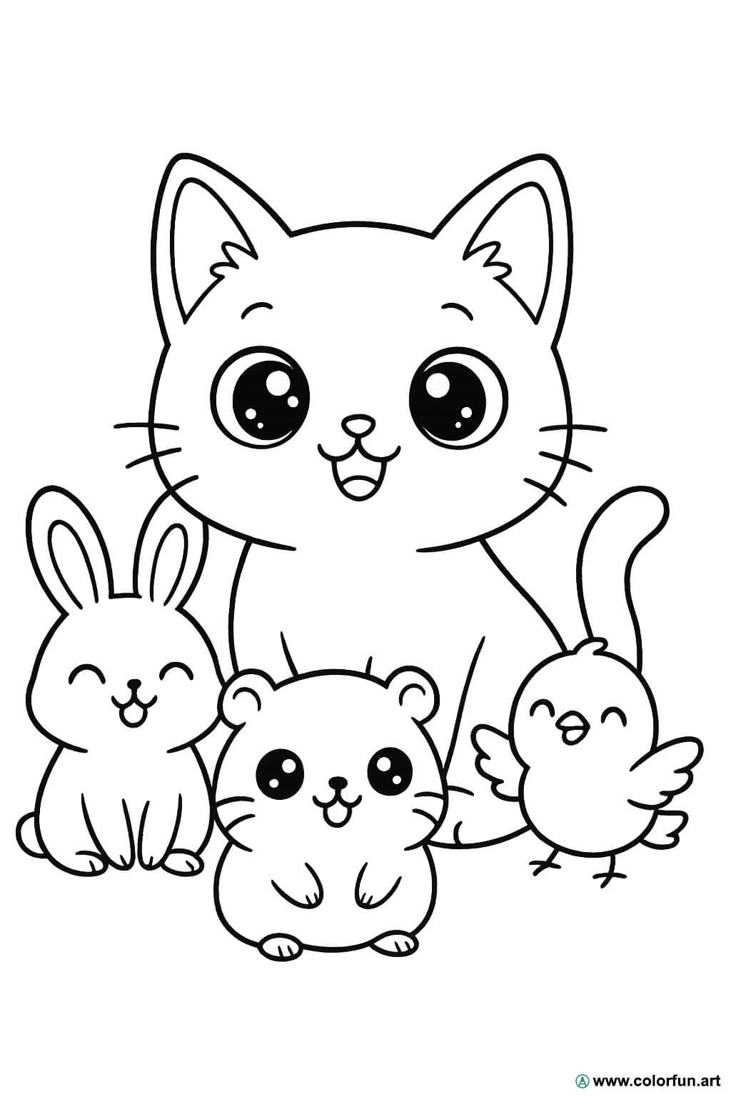 Disegno Da Colorare Di Un Gatto Kawaii Tra Gli Animali Scarica O Stampa Disegno Da Colorare Di Un Gatto Kawaii Tra Gli Animali Scarica O Stampa