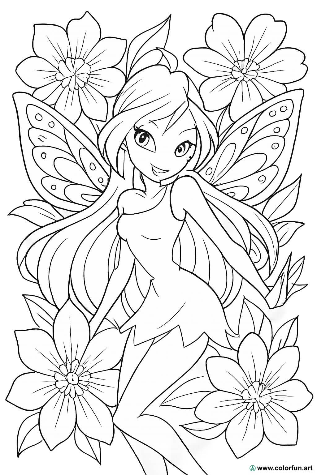Coloriage Du Winx Club Avec Des Fleurs T l charger Ou Imprimer 
