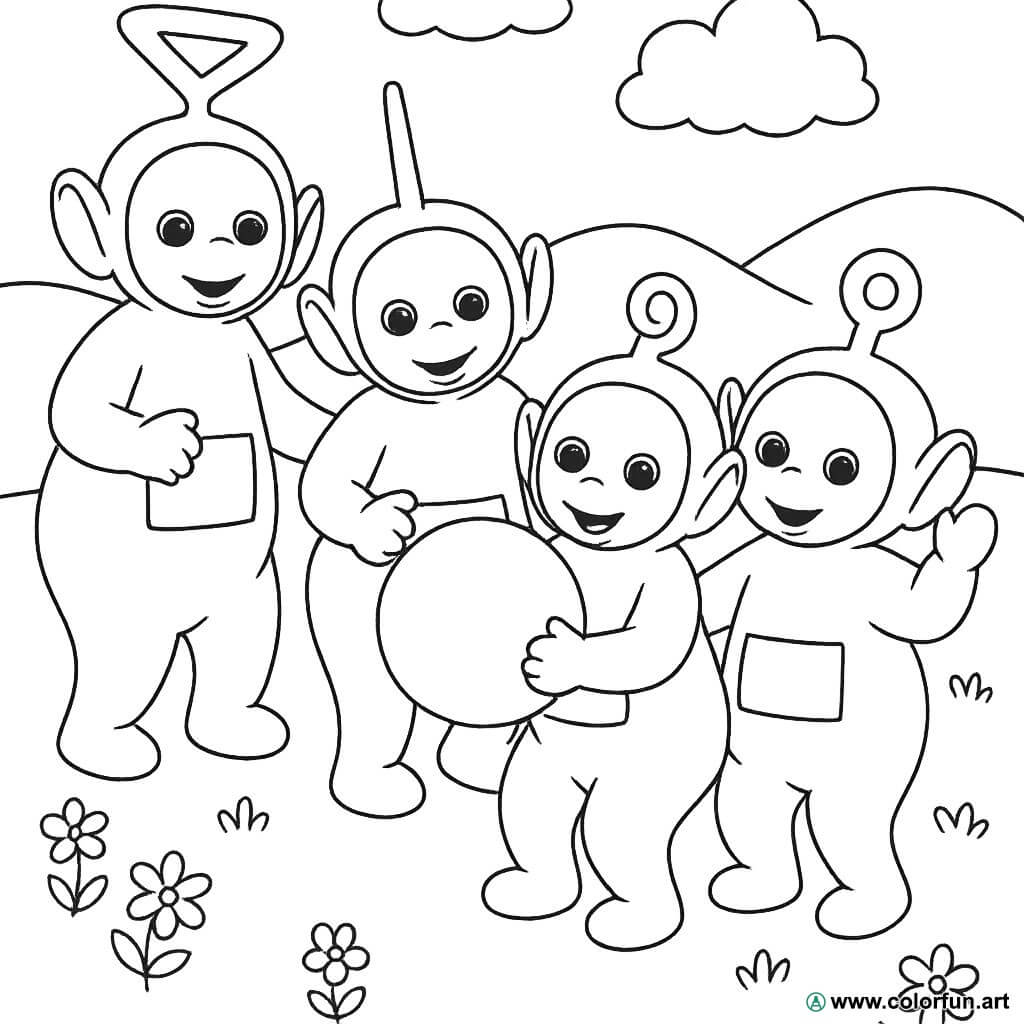 Desenhos para colorir dos Teletubbies para os pequenos Para Baixar ou ...
