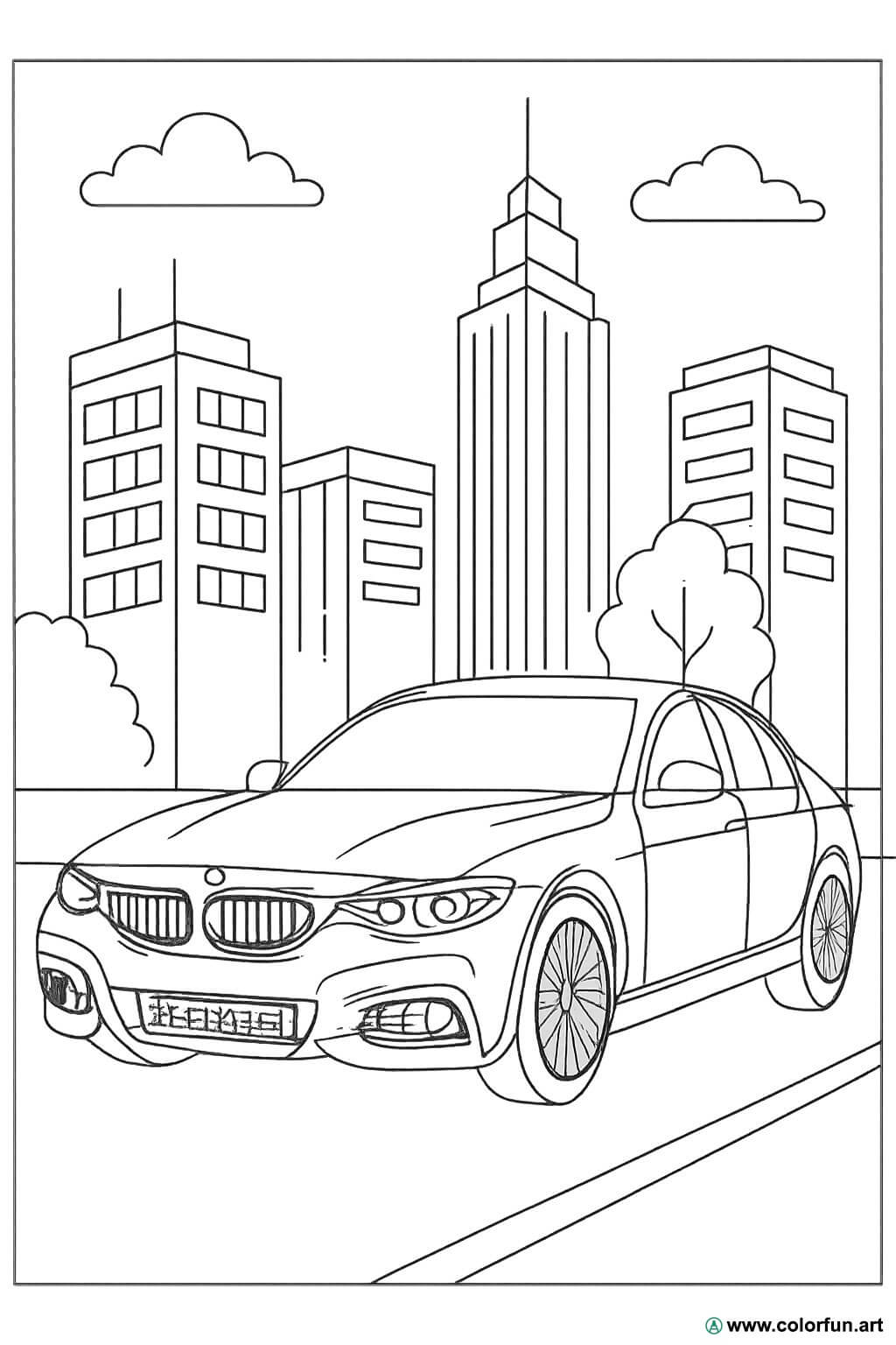 Dibujo para colorear de coche deportivo BMW Descargar o Imprimir de forma  gratuita, image size:1024x1536
