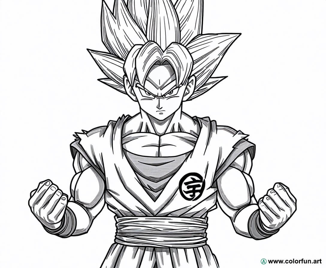 Coloring page of Son Goku in Ultra - 711 Coloriage Dragon Ball Z Son Goku Ultra Instinct 4