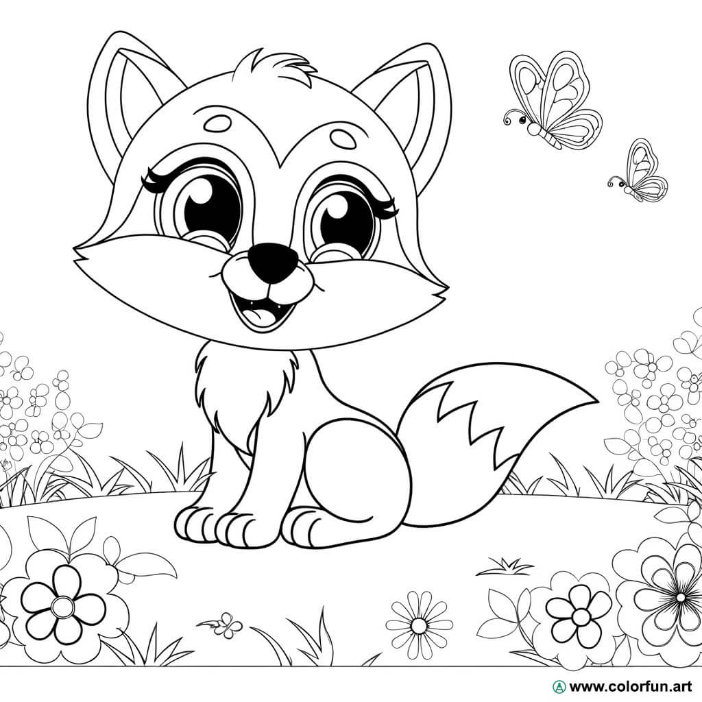 Coloring page of a baby forest animal Download or Print for free