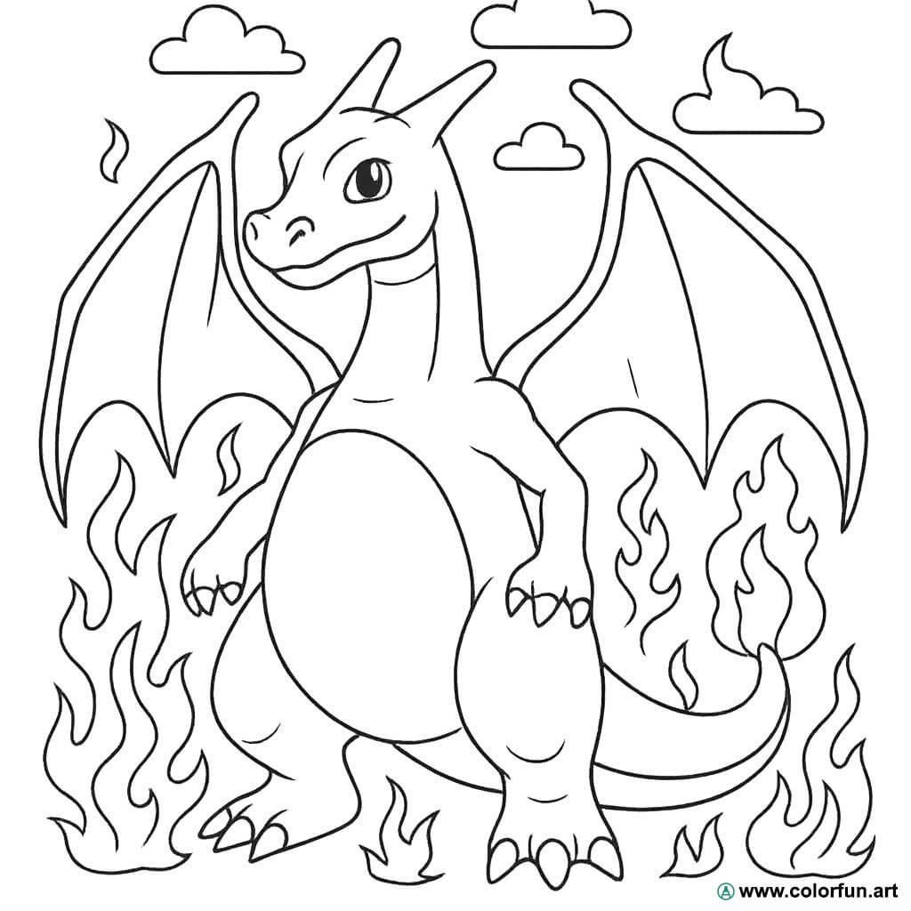 realistyczna kolorowanka dracaufeu