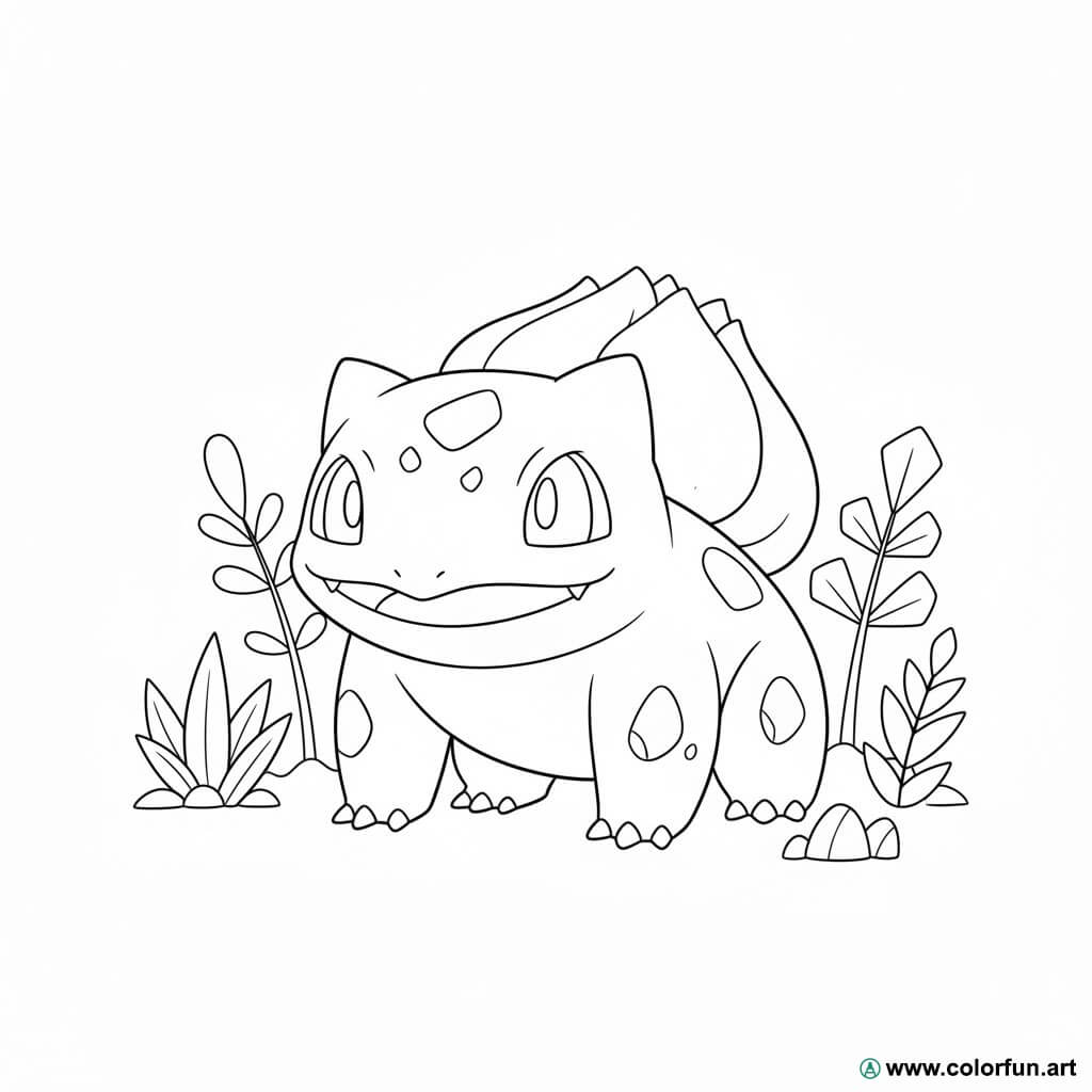 Large-format Bulbasaur coloring page Download or Print for free