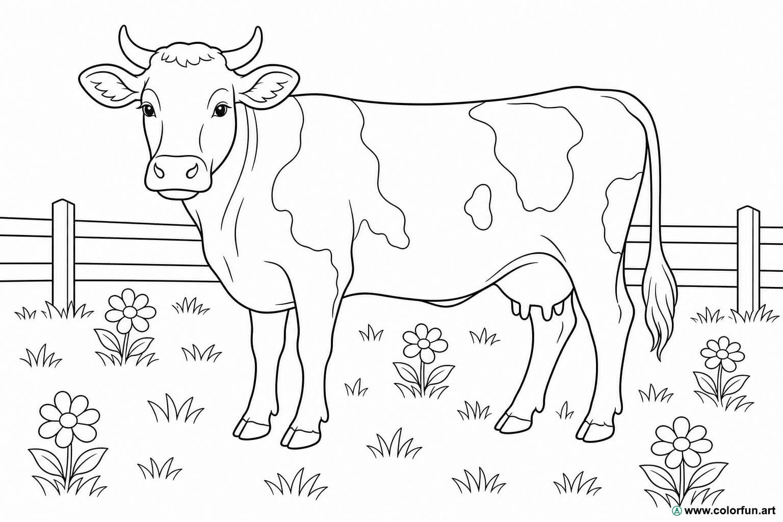 realistic cow coloring page