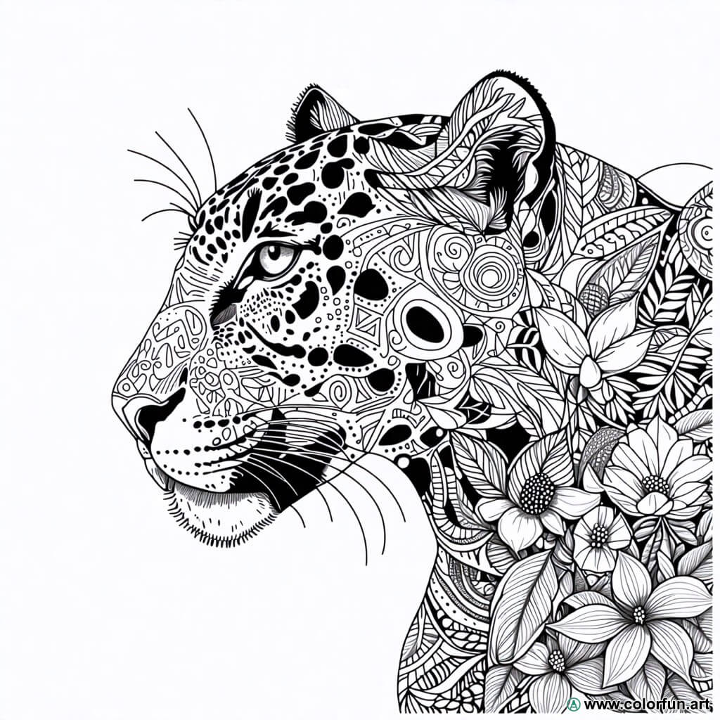 Jaguar mandala coloring page Download or Print for free