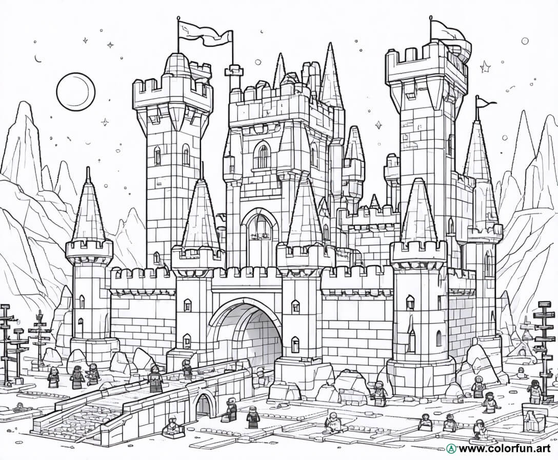Lego castle coloring page Download or Print for free