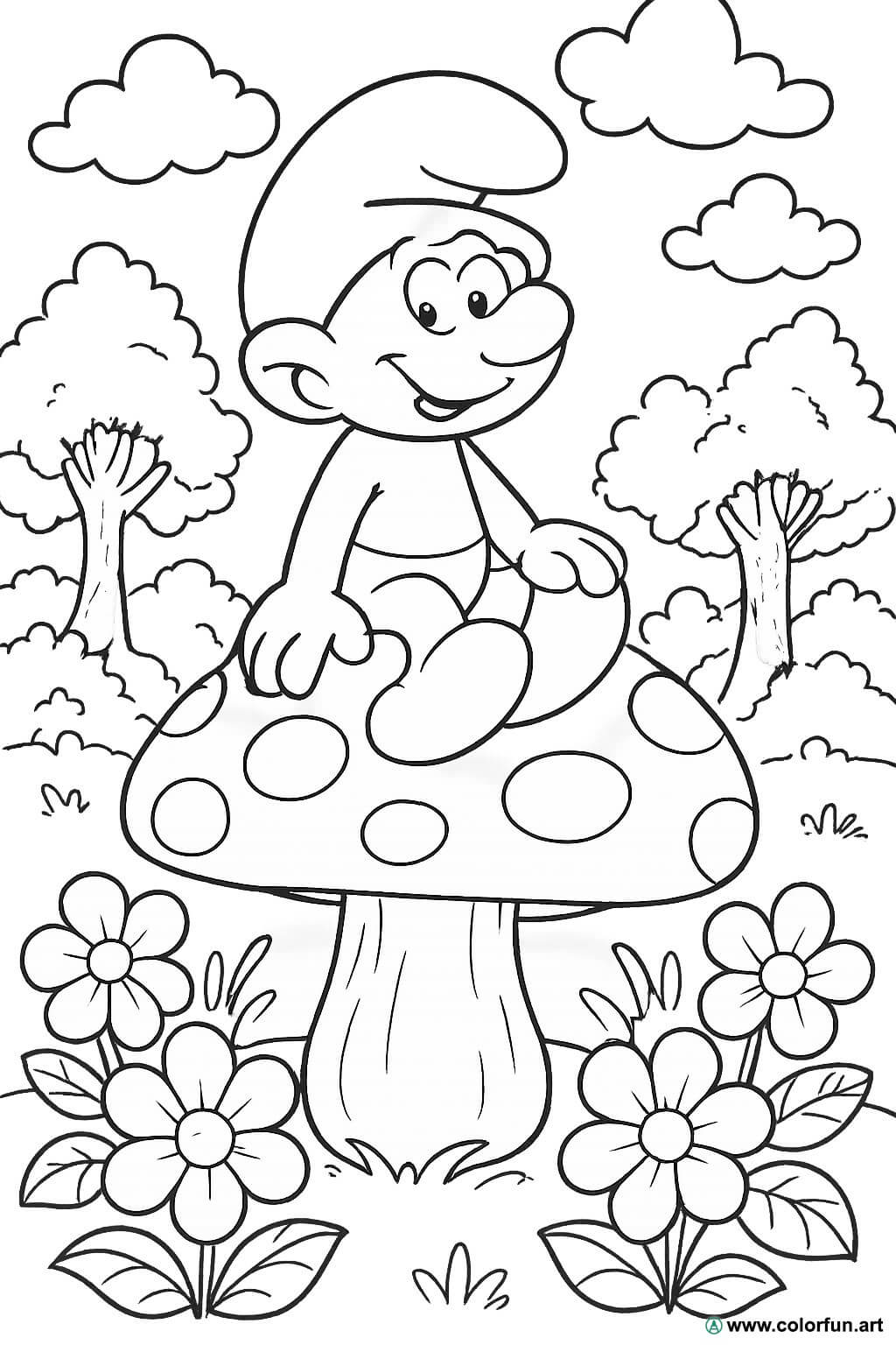 Coloriage créatif des Schtroumpfs à Télécharger ou à Imprimer gratuitement