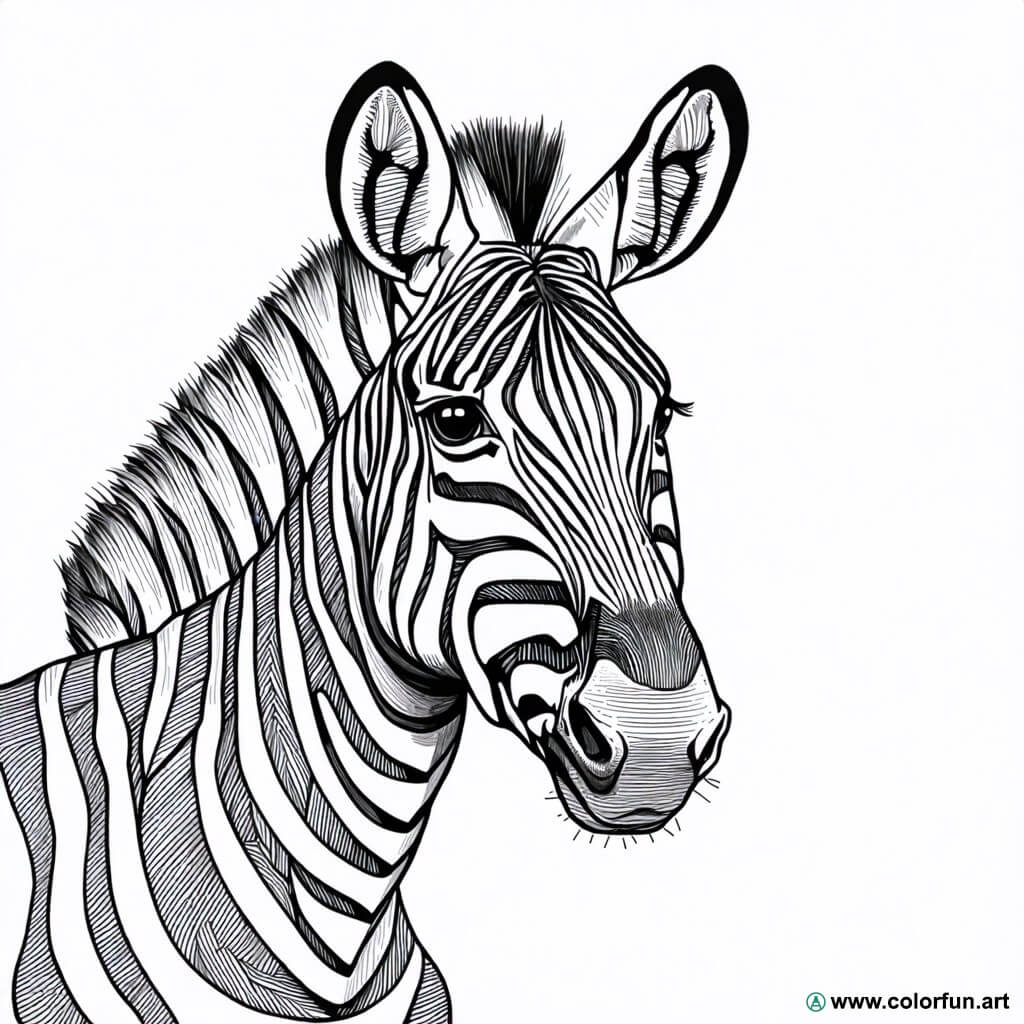 Zebra head coloring page Download or Print for free