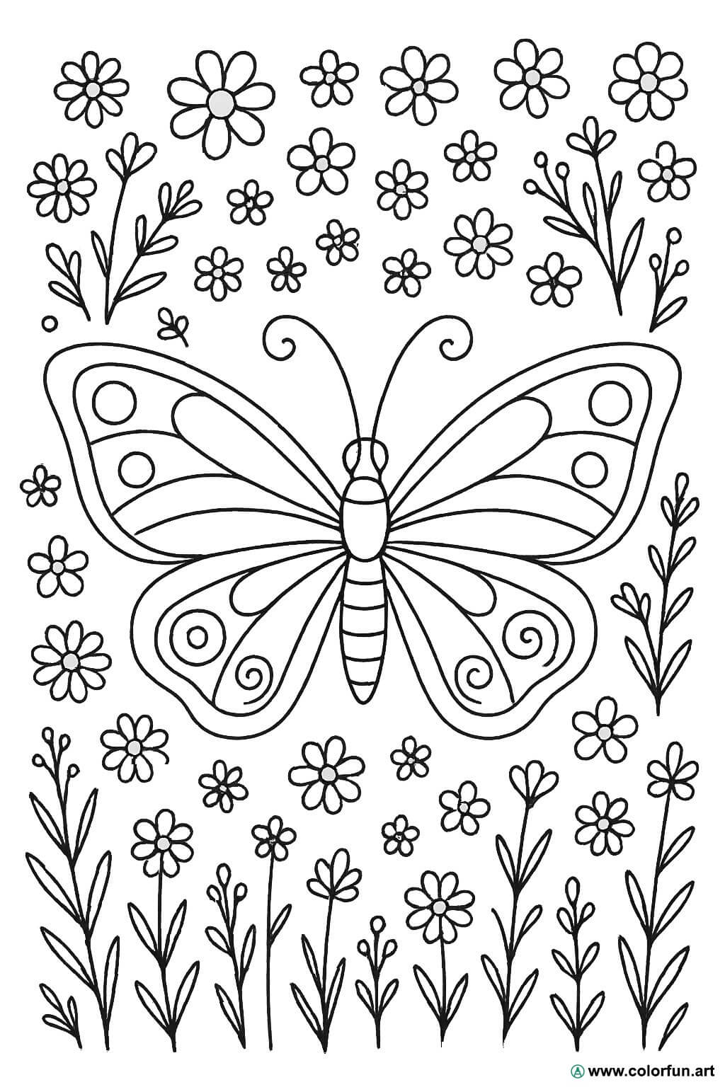 Farfalle - Illustrazione colorata di farfalle e fiori - CleanPNG / KissPNG, image size:1024x1536