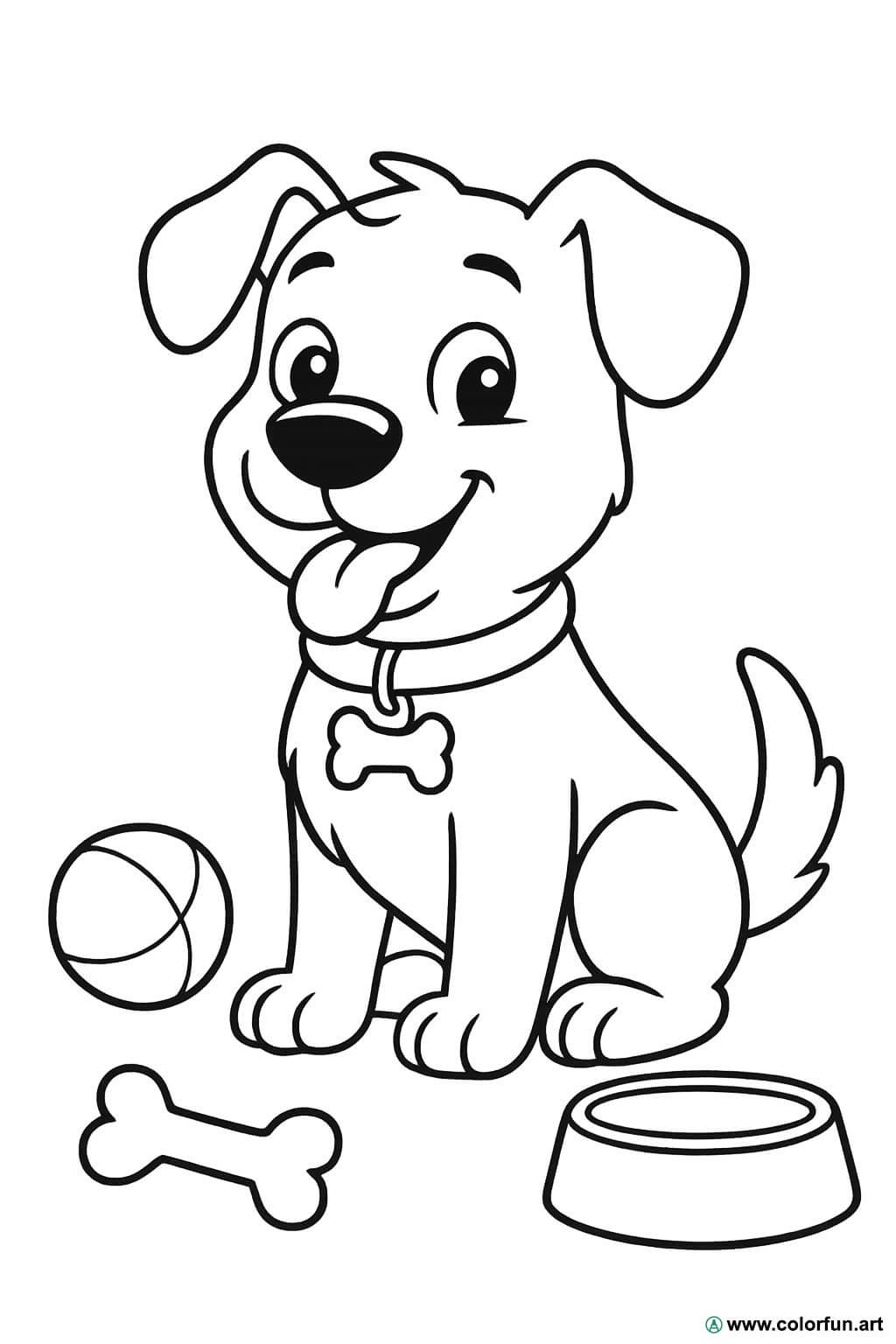 Ausmalbild von einem Cartoon-Hund zum Ausdrucken Kostenloser Download oder  Ausdruck verfügbar., image size:1024x1536