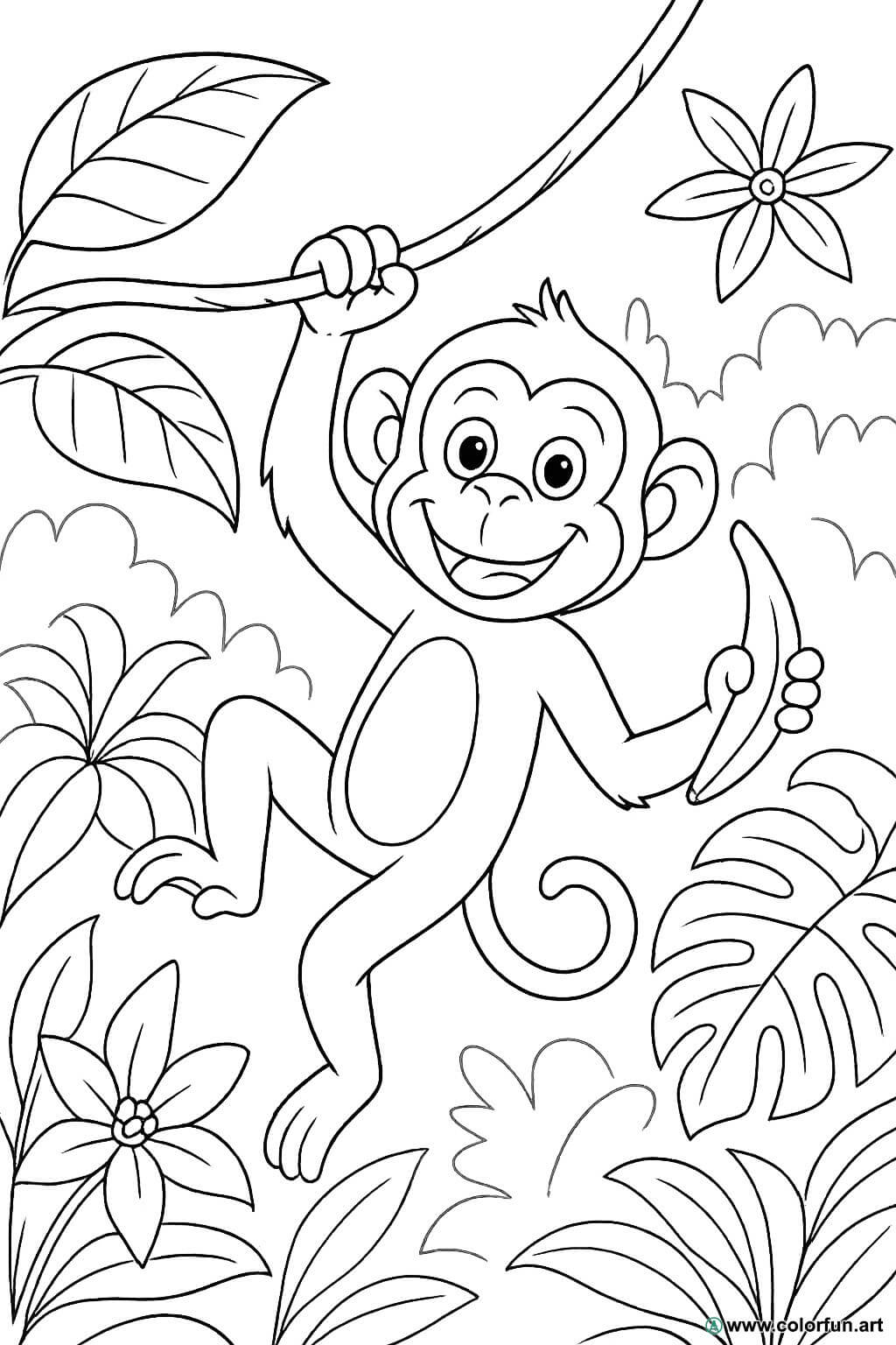 Disegno da colorare Mowgli e il cucciolo di elefante in Il Libro della  giungla, image size:1024x1536