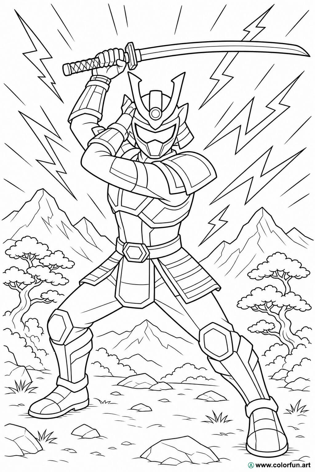 Coloriage Des Power Rangers Samurai T l charger Ou Imprimer 