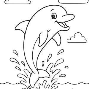 kolorowanka delfin skaczący