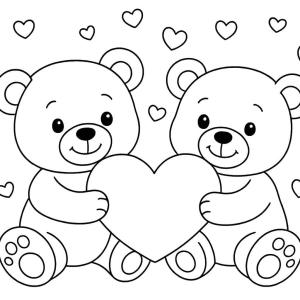 Valentine's Day coloring page for kids