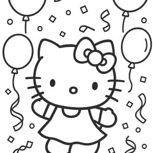 kolorowanka hello kitty radosny