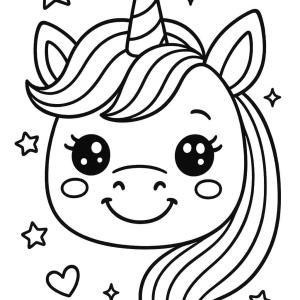 kolorowanka emoji kawaii jednorożec