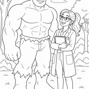 coloriage hulk et femme