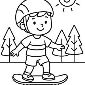 kolorowanka skateboard łatwa