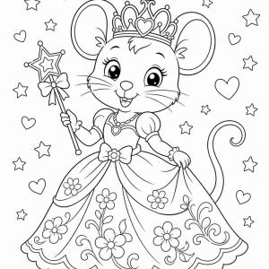 dibujo para colorear ratón princesa