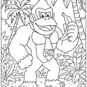 kolorowanka donkey kong dżungla