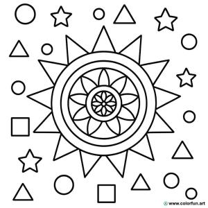 kolorowanka słońce mandala