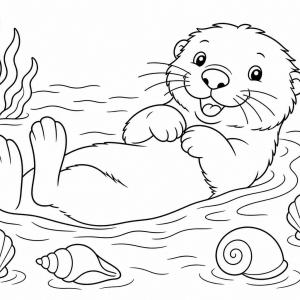 coloriage loutre marin