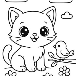kolorowanka zwierząt kawaii łatwa