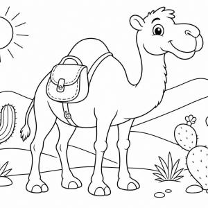 coloriage chameau pour enfants