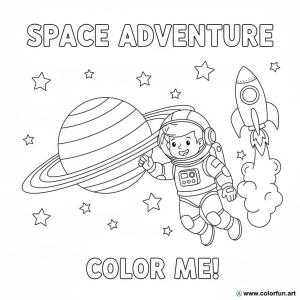 kolorowanka planeta astronauci